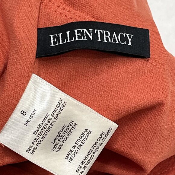 Ellen Tracy Swimsuit Women 8 Earthly Red Textured One Piece O Ring Belted Beach - Picture 5 of 6